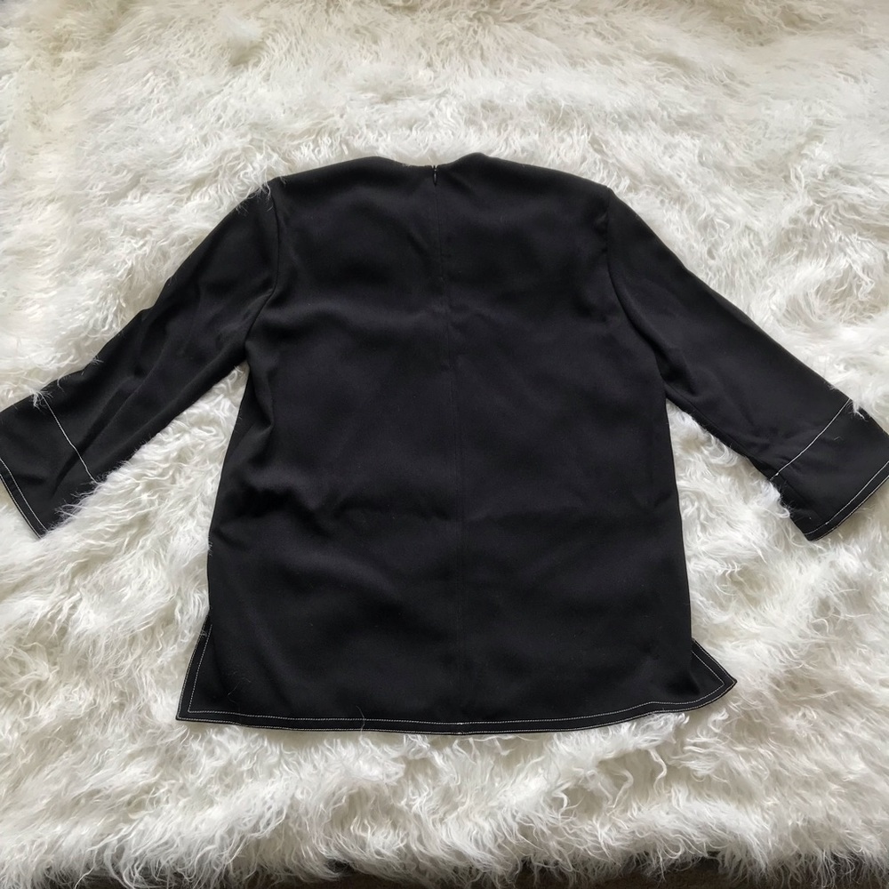 ZARA WOMAN BLACK PEPLUM SLEEVE TOP - Picture 8 of 8